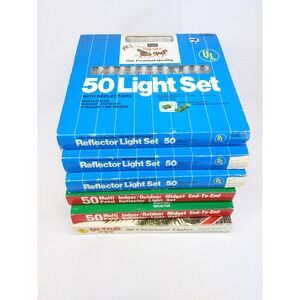 vtg‎ Tulip Petal Reflector Miniature Lights 6 Sets of 50 300 total Mixed Brands